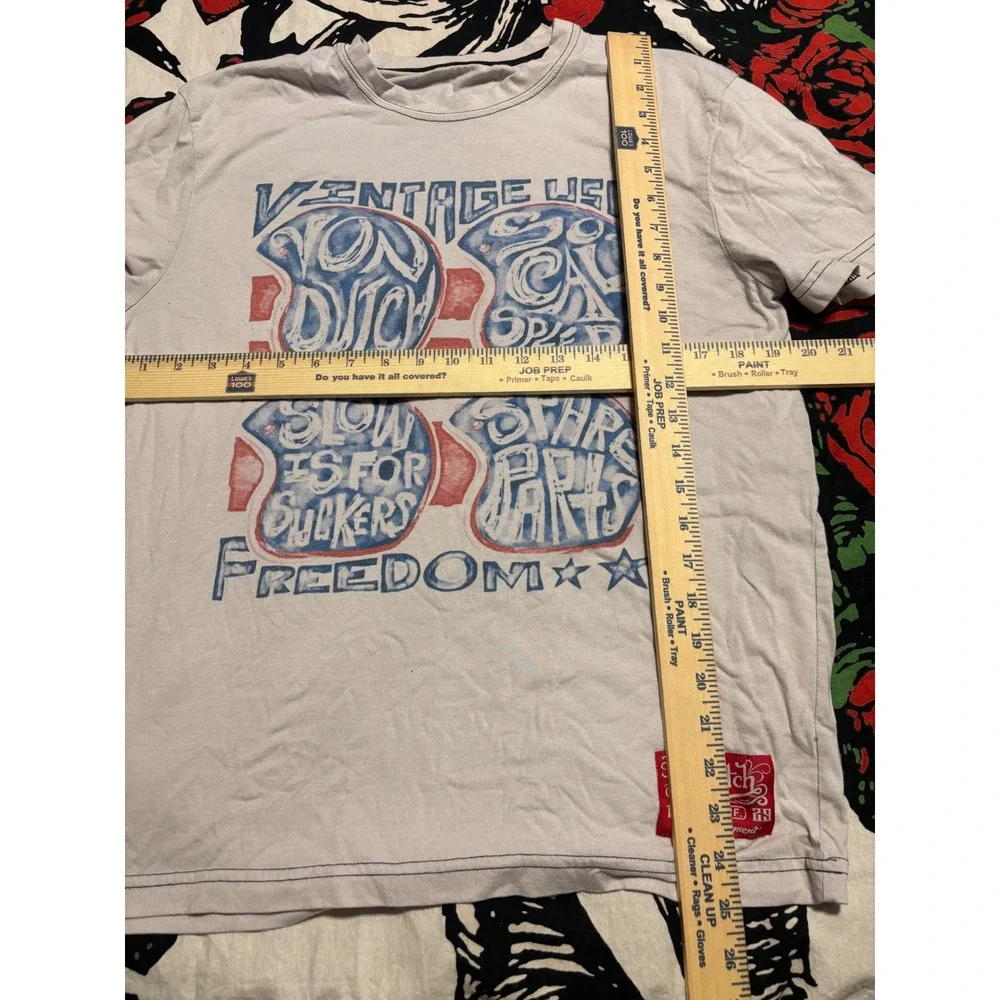 Von Dutch Vintage USA So Cal Graphic T-Shirt Grey Red Blue Large - Picture 4 of 5